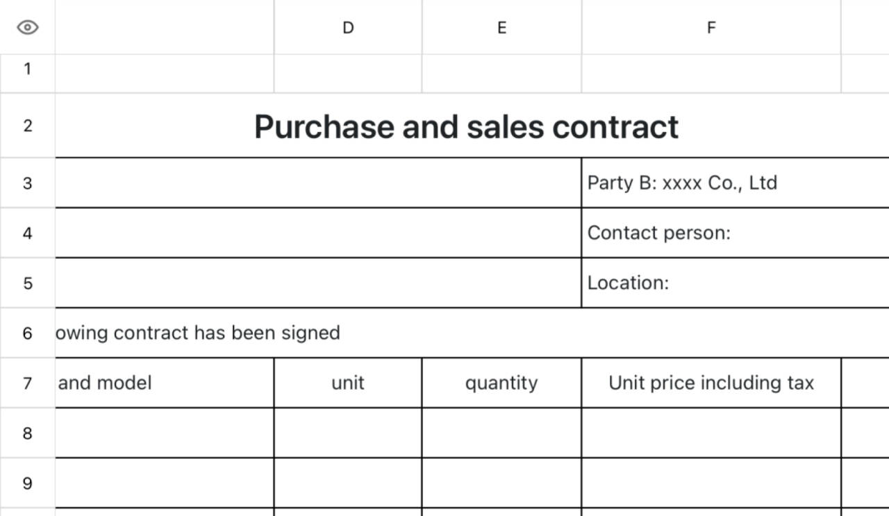 Purchase and sale contracts 1